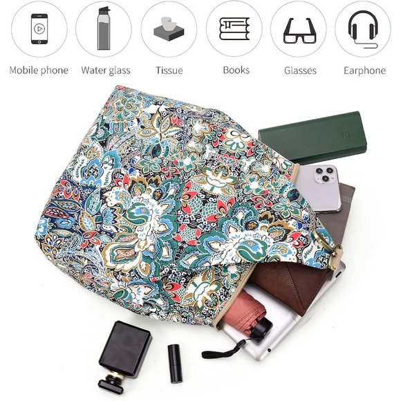 Women Blue Polyester Light and Small Bohemia Style Casual Backpack